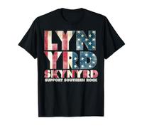 Lynyrd Skynyrd Drapeau Logo USA Stars Rayures Années 70 Southern Rock T-Shirt