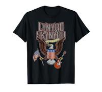 Lynyrd Skynyrd Eagle Guitare Drapeau américain Classique Rock rétro Motard T-Shirt