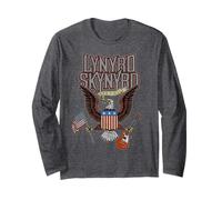 Lynyrd Skynyrd Eagle Guitare Drapeau US Classique Rock Biker Rétro Manche Longue
