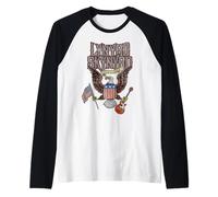Lynyrd Skynyrd Eagle Guitare Drapeau US Classique Rock Biker Rétro Manche Raglan