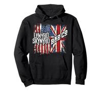 Lynyrd Skynyrd Event Bad Co Drapeau UK UK Union Jack Retro Rock Sweat à Capuche