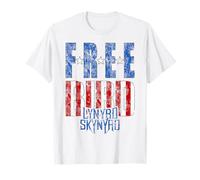 Lynyrd Skynyrd Freebird Contraste Logo USA Drapeau Étoiles Rayures T-Shirt