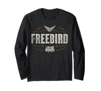 Lynyrd Skynyrd Logo Free Bird Lyrics Classic Rock 70s Retro Manche Longue