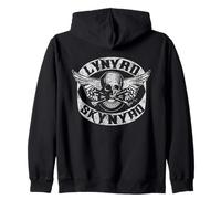Lynyrd Skynyrd Patch Biker Skull Bones Vintage Classic Rock Sweat à Capuche