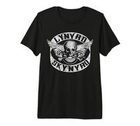 Lynyrd Skynyrd Patch Biker Skull Bones Vintage Rock Classic T-Shirt Haut de Gamme
