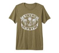 Lynyrd Skynyrd Patch Biker Skull Bones Vintage Rock Classics T-Shirt Haut de Gamme