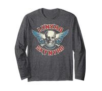 Lynyrd Skynyrd Skull Wings années 70 Vintage Rock Festival Biker Manche Longue