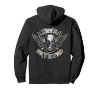 Lynyrd Skynyrd Skull Wings Silver Redneck Rock Biker Vintage Sweat à Capuche