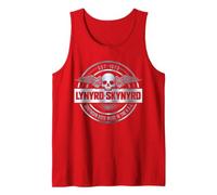 Lynyrd Skynyrd Southern Rock Chapeau Logo Argent 70s Biker Rock Débardeur