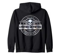 Lynyrd Skynyrd Southern Rock Chapeau Logo Argent 70s Biker Rock Sweat à Capuche