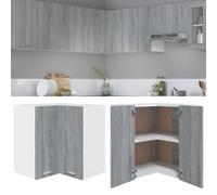 Lyon Armoire de cuisine d'angle suspendue en chêne avec beaucoup d'espace de rangement et design élégant Gris Sonoma 57 x 57 x 60 cm