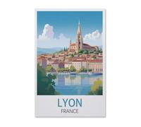 Lyon France,Peinture par Numero Adulte, Cadeau de Peinture à l'huile de Bricolage numérique pour Enfants Adultes Peindre par Nombre Kits(20x30cm)-AB81