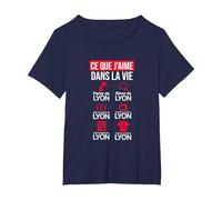 Lyon Lyonnais Humour Maillot drôle Football supporteur T-Shirt, Femme Grandes Tailles, Bleu Marine, 3X