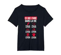 Lyon Lyonnais Humour Maillot drôle Football supporteur T-Shirt, Femme Grandes Tailles, Noir, 6X