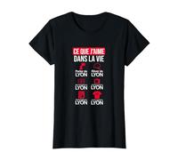 Lyon Lyonnais Humour Maillot drôle Football supporteur T-Shirt, Femme, Noir, XS