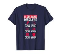 Lyon Lyonnais Humour Maillot drôle Football supporteur T-Shirt, Homme, Bleu Marine, XL