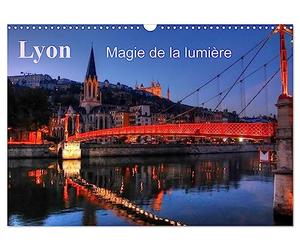 Lyon Magie de la lumière (Calendrier mural 2027 DIN A3 vertical), CALVENDO calendrier mensuel: Lyon la nuit met en valeur la fée électricité.