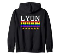 Lyon Pride France Drapeau Arc-en-Ciel Gay Lesbienne Queer LGBT Sweat à Capuche