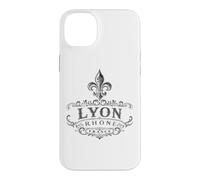 Lyon Rhône France Ornée Fleur de Lis Noir Coque pour iPhone 14 Plus