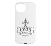 Lyon Rhône France Ornée Fleur de Lis Noir Coque pour iPhone 15 Plus