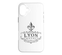 Lyon Rhône France Ornée Fleur de Lis Noir Coque pour iPhone 16 Plus
