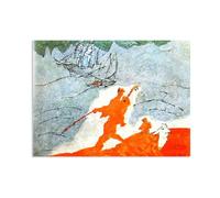 Lyonel Feininger CéLèBre Impression Sur Toile Musicien aveugle à la plage Poster Reproduction De Peintures à L’Huile Abstrait Sur Toile Pour DéCoration De Salon70x50cm(28x20in)Toile uniquement