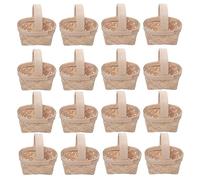 lyongqiang Mini Panier Tissé avec Poignée, 12 Pièces Mini Panier Tissé en Bois, Panier Miniature avec Poignées, Rustique Mini Panier à Poignée à Main, pour La Maison, Restaurant, Boutique