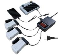 LYONGTECH Affichage du chargeur de batterie pour drone DJI Mini 3, Mini 3 Pro, LCD 5 en 1 Hub de charge rapide