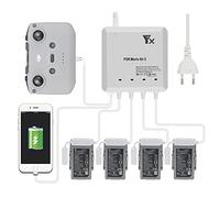 LYONGTECH Chargeur de Batterie 6 en 1 pour DJI Air 2S, Mavic Air 2 Drone, Charge 4 Piles et 2 Ports USB Simultanément, Station de Recharge Hub Accessoires