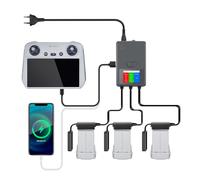 LYONGTECH LCD Chargeur de Batterie pour DJI Mini 4/3 Pro,Mini 3 Drone, 3 en 1 Charge 3 Piles et 2 Ports USB Simultanément, Station de Recharge Hub Accessoires