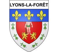 Lyons-la-Forêt 27 ville Stickers blason autocollant adhésif - Taille : 4 cm