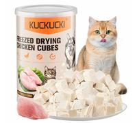 Lyophilisé Friandises pour Chat, 100g Snacks de Poulet Lyophilisés pour Chiens Chats, Friandises pour Chats d'intérieur