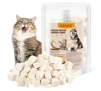 Lyophilisé Friandises pour Chat, 50g Snacks de Poulet Lyophilisés pour Chiens Chats, Friandises pour Chats d'intérieur