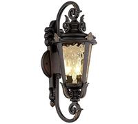 LYOUAE Applique Murale Extérieure Applique murale d'extérieur de style européen, rétro, étanche, éclairage mural extérieur, lampe murale avec verre ondulé(28cm*54cm)