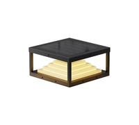 LYOUAE Borne Eclairage Créatif Simple Colonne Solaire Cap Lumières LED 4 Couleurs Dimmable Pilier Lampe Moderne Extérieur Paysage Post Lanterne Pôle Lumières(Bottom Light,25cm/9.8in)