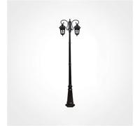 LYOUAE Borne Eclairage Vintage métal aluminium haut pôle pilier lumière extérieure Double tête E27 rétro rue verre lanterne européenne for Patio lampe lampadaire(H 200cm/78.74in)