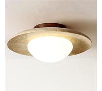 LYOUAE Moderne Plafonnier Plafonnier en travertin jaune nordique créatif en marbre naturel proche de l'éclairage de plafond lampe de plafond de restaurant de couloir de style crème