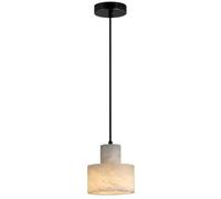 LYOUAE Suspension Lampe Moderne Lampes suspendues minimalistes en albâtre, Mini Lampe Suspendue en Pierre de marbre, Lustre d'îlot de Cuisine Noir et Blanc(14cm/5.51in)