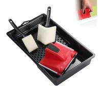 Lyoveu 4pcs Paint Edger Tool Set, Coupe Bordure De Peinture, Outil De Peinture pour Peinture Murale, Edges Coin Portable Coupe avec Pad, Tampon De Peinture pour Murs d'angle Et Plafonds