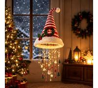 Lyoveu Lighted Santa Hat Hanging Chandelier,Glowing Santa Hat Chandelier(C) | lustre suspendu en forme de bonnet de père noël lumineux,hanging santa hat chandelier led lights christmas