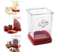 Lyoveu Speed Slicer with Push Plate,Stainless Steel Banana Strawberry Cutter,Fruit Slicer Cutter Cup,Strawberry Cup Slicer,Cup Slicer, Fruit Slicer Cup, Strawberry Slicer Kitchen Gadget