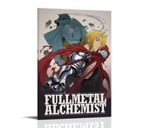 LYOZYMX Fullmetal Alchemist Poster sur toile de dessin animé classique - Décoration murale pour chambre à coucher - 50 x 75 cm - Style cadre