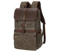 LYP-DEINEOMGS Sac à Dos en Toile for Homme, Style Vintage, Style Trekking, Classique, en Toile cirée, Petit Sac à Dos for Homme, élégant, Durable, for l'école et l'extérieur(Green_32cmX19cmX46cm)