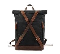 LYP-DEINEOMGS Sac à Dos en Toile for Homme, Style Vintage, Style Trekking, Classique, en Toile cirée, Petit Sac à Dos for Homme, élégant, Durable, for l'école et l'extérieur(Black)