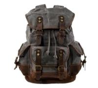 LYP-DEINEOMGS Sac à Dos en Toile for Homme, Style Vintage, Style Trekking, Classique, en Toile cirée, Petit Sac à Dos for Homme, élégant, Durable, for l'école et l'extérieur(Gray_32*45 * 15cm)