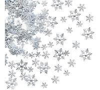 LYPER Lot de 300 confettis argentés en forme de flocons de neige pour Noël, fête d'hiver, décoration de Noël, mariage, anniversaire, vacances