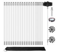 LYPPUL 28pcs Kit De Ramonage, Kit Ramonage Poele Pellet, kit Ramonage Cheminée, Hérisson ramonages avec 23 Tiges en Nylon 410 mm et 2 Têtes de Brosse pour Cheminée, Tuyaux, Sèche-Linge