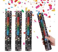 LYPPUL Canon Confettis, 4Pcs Multicolor Confetti Party Poppers, 30cm Confetti Shooters, Confettis Anniversaire, Pistolet Confetti Bombe Pour Mariage, Anniversaire, Fête, Nouvel An, Fêtes Privées
