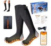 LYPPUL Chaussettes Chauffantes, 5000mAh Chaussette Chauffante Rechargeable Homme Femme avec 4 Températures, Rechargeable Heated Socks Lavables avec Contrôle APP pour Sports, Ski, Camping （38-46）