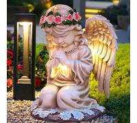 LYPPUL Lanterne Solaire Funeraire, Statues Solaires de Jardin, LumièRes Solaires Anges, Sculpture d'ange Féérique, Statue Jardin Exterieur DéCoration De Jardin ExtéRieur De CimetièRe